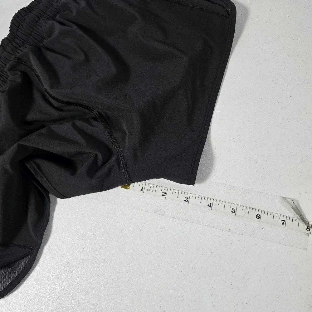 Lululemon Hotty Hot Short II Black Mesh Running Shorts Womens 10 LW7ARKR
